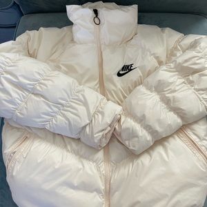 Cream Nike Puffer Jacket